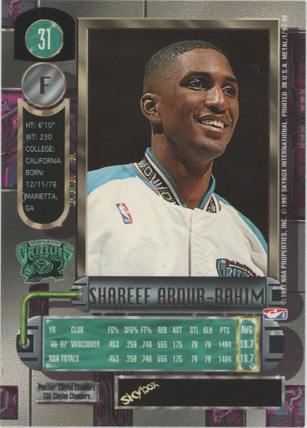 1997-98 Sky Box Shareef Abdul Raheem Metal Universe #31