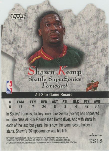 1997 Topps Shawn Kemp Rock Stars #RS18