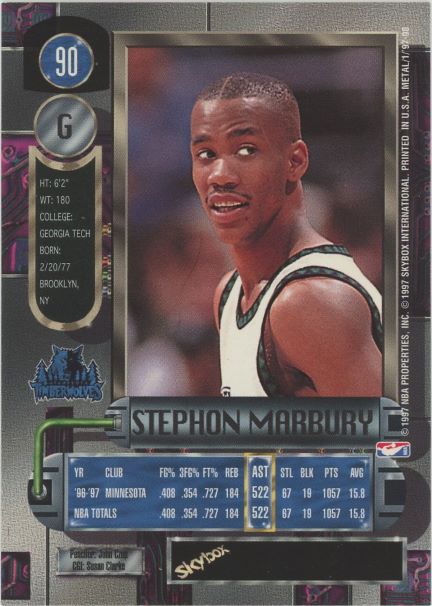 1997-98 Sky Box Stephon Marbury Metal Universe #90