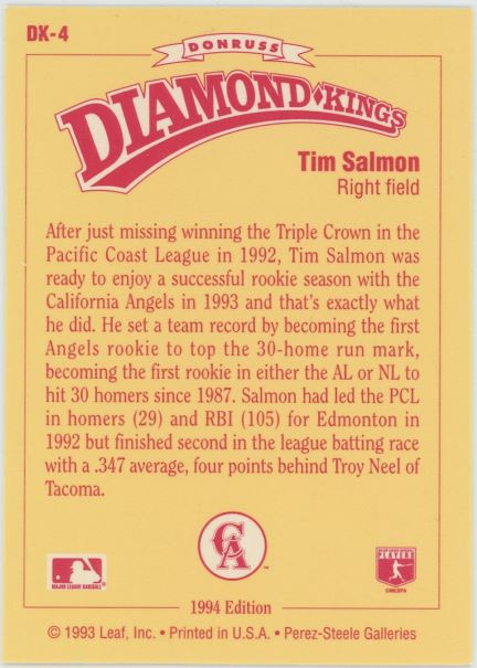 1994 Donruss Tim Salmon Diamond Kings #DK4