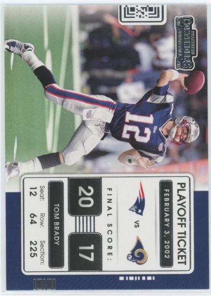 2021 Panini Contenders Tom Brady Playoff Ticket Patriots Feb 3, 2002 #Plt-Tbr