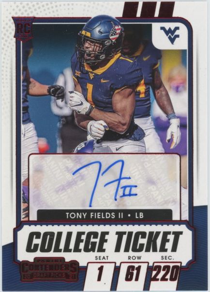 2021 Panini Contenders Tony Fields II College Ticket Red Auto #264