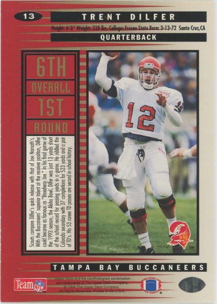 1994 Upper Deck Trent Dilfer Collector's Choice Rookie #13