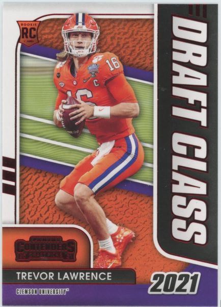 2021 Panini Contenders Draft Picks Trevor Lawrence Draft Class Red Foil Rookie #1