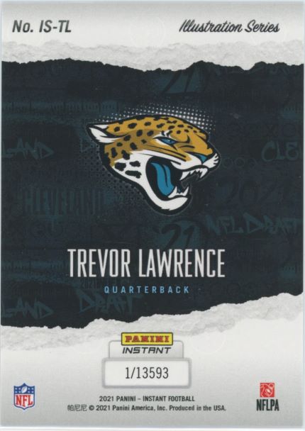 2021 Panini Instant Trevor Lawrence Illustration Series Rookie #1/13593