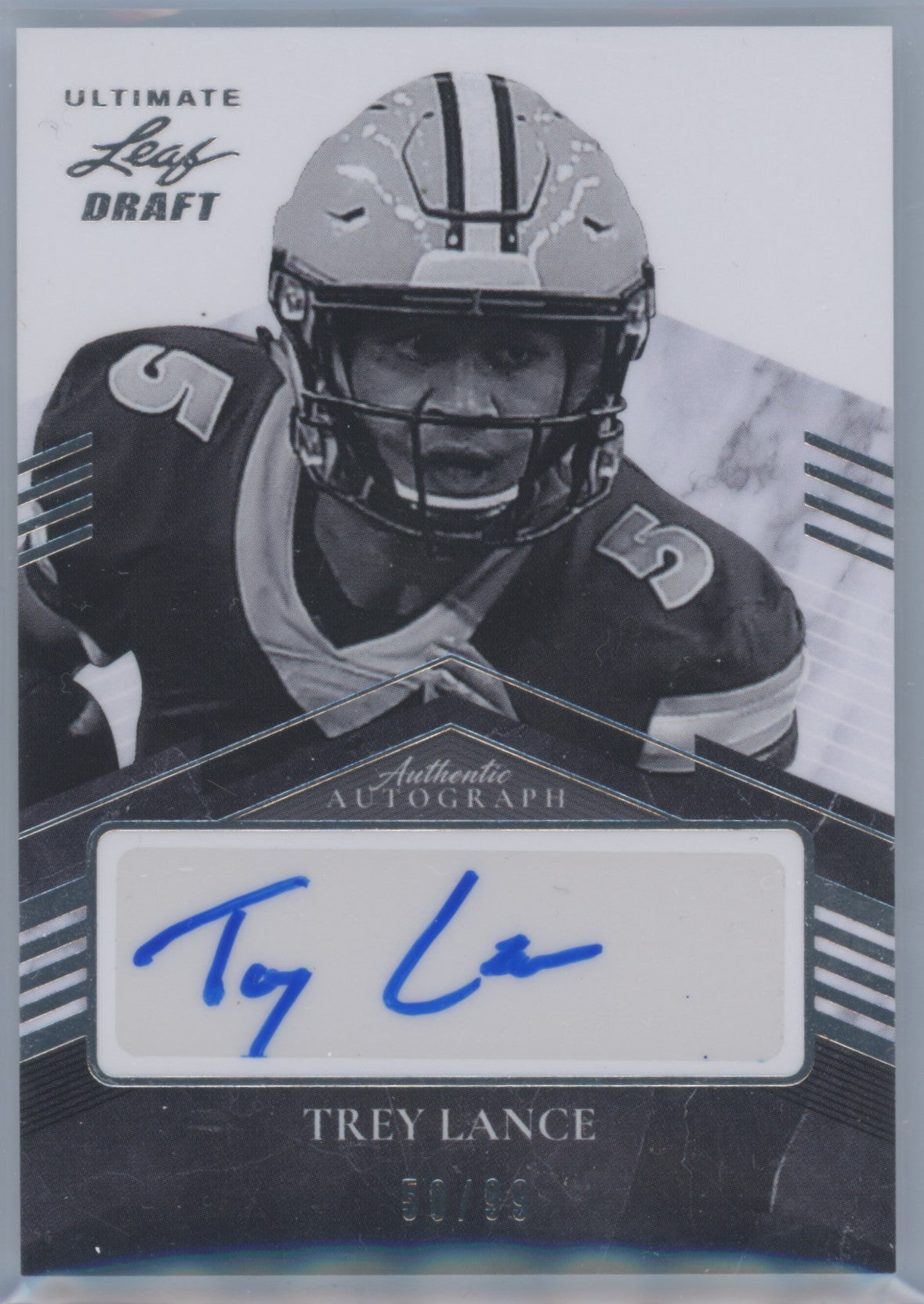 2021 Leaf Ultimate Draft Trey Lance Rookie Auto 50/99