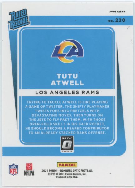 2021 Donruss Optic Tutu Atwell Bronze Rated Rookie #220