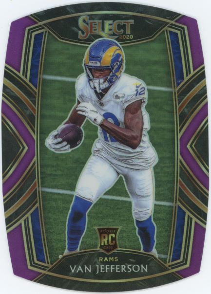 2020 Panini Select Van Jefferson Club Level Purple Prizm Die-Cut Rookie #271