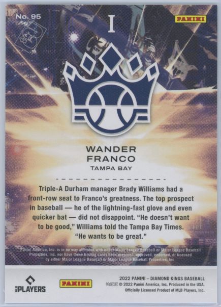 2022 Panini Diamond Kings Wander Franco Level 1 ROOKIE #95