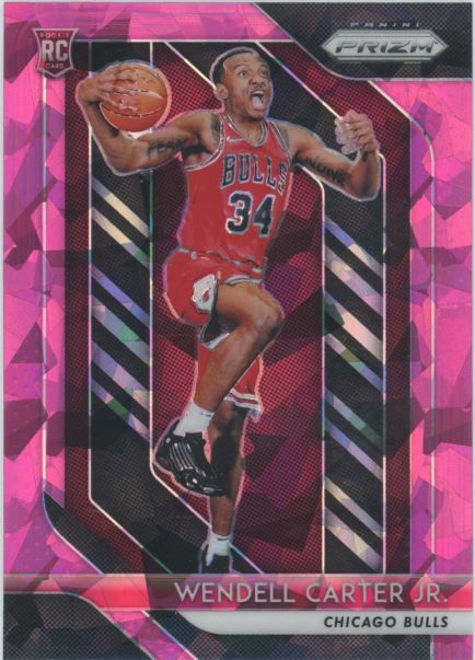 2018-19 Panini Prizm Wendell Carter Jr. Pink Cracked Ice Rookie #80