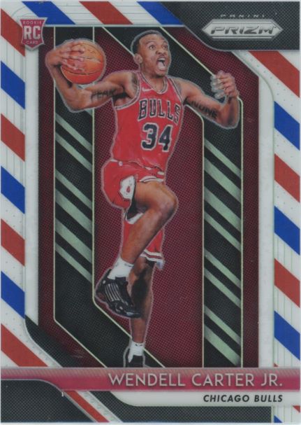 2018-19 Prizm Red White & Blue Wendell Carter Jr. Rookie #80