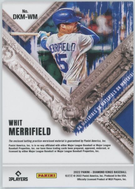 2022 Panini Diamond Kings Whit Merrifield Dual Patch Rookie #32/50.