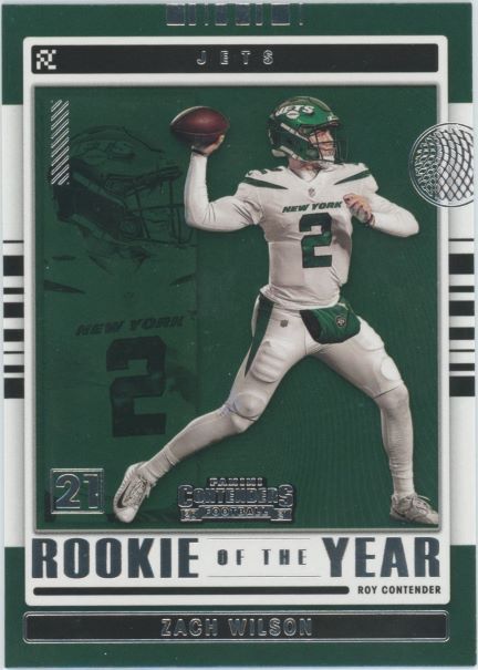 2021 Panini Contenders Zach Wilson Rooke of the Year