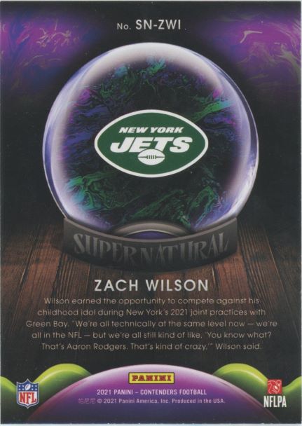 2021 Panini Contenders Zach Wilson Supernatural Rookie #SN-ZW1