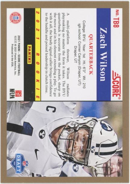 2021 Score Zach Wilson 1991 Throwback Rookie #TB8