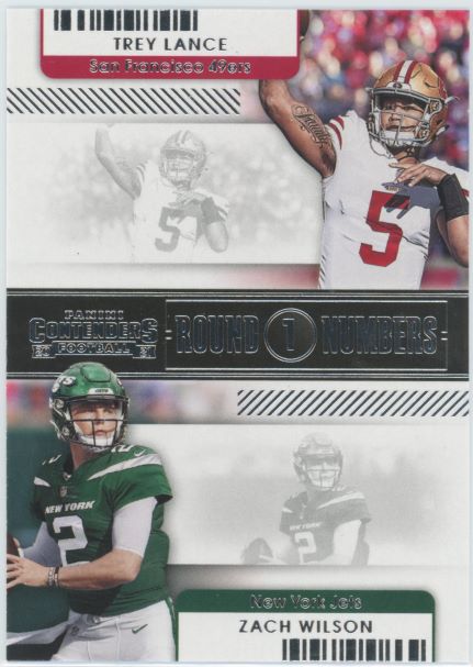 2021 Panini Contenders Zach Wilson/Trey Lance Rookie Round 1 Numbers